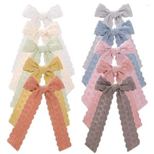 Hair Accessories 5pcs Stretchy Soft Baby Girl Bows Infants Ribbon Borns Toddlers Velvet Clip
