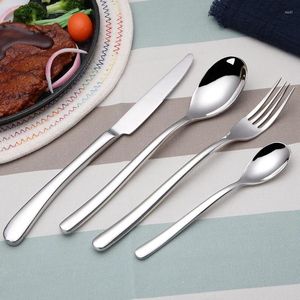 Conjuntos de louça francesa moonshine aço inoxidável utensílios de mesa bife faca garfo colher conjunto de presente ocidental quatro peças principais impressão de logotipo