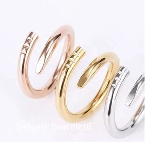 Designer Luxury Brand Rings Love Ring Titanium Steel Rose Gold Silver Diamond Ring Fashion Classic Simple Rings Engagement Wedding For Par Lover Jewelry