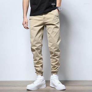Korean Style Men's Khaki Cargo jogger jeans for men - Simple Designer Fashion for Streetwear, Hip Hop, and Jogging