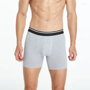 Underbyxor mäns sömlösa boxare trosor långa underkläder andas bomullssportshorts fast färg fitness mode