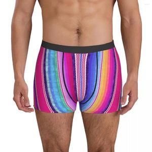 Mutande Intimo a righe arcobaleno Boxer con stampa colorata Mutandine maschili alla moda Pantaloncini elastici Slip Regalo di compleanno