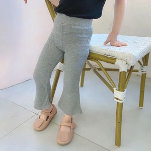 Pantaloni Ragazze Pantaloni Svasati con Fondo in Cotone Primavera e Autunno Casual Tinta Unita Sottile Sottile Bambina WTP130