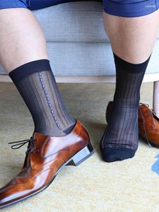 Herrstrumpor Herr 3Pair/Lot Men's Short Tube Classic Old Nylon Stripe Stockings Sexiga TNT Dress Shoes