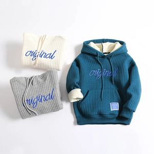 Hoodies Sweatshirts Boys CottonTops 2023 Fashion Warm Thicken Plus Velvet Winter Autumn Toddler Pullover Baby's Kids Children's 231021