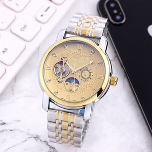 Longin Wrist Watches for 2023 Mens Watches 42mm tourbillon Five needles Automatic mechanical Wastch High quality Top Luxury Brand Fashion Moon Phase Steel Strap