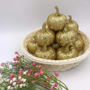 Dekorativa blommor 12st konstgjorda skumpumpor Onarment Small Fake Pumpkin Decorations Table Centerpieces Thanksgiving Halloween Harvest