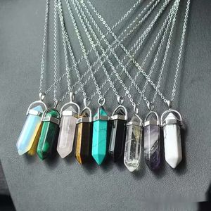 Necklace Gold Chain Sier Stainless Steel Jewelry Natural Stone Pendants Statement Chokers Neckla Rose Quartz Healing Crystals