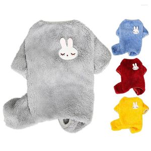 Vestuário de cachorro pijamas de pelúcia para clima frio 4 pernas roupas gato filhote de cachorro gatinho onesie quente macio velo pet macacão casacos de inverno