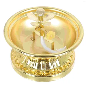 Candle Holders Flower Votive Tealight Holder Ghee Lamp Tibetan Brass Oil Golden Altar Supplies Diwali