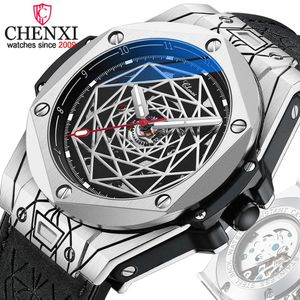 Chenxi 8849 Projektowanie mody Mężczyźni zegarki mechaniczne Business Automatyczne wodoodporne świetliste zegarek Relogio Masculino