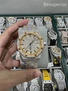 orologio di lusso con diamanti moissanite orologio ghiacciato orologio da uomo di design per uomo orologi con movimento automatico montre di alta qualità Orologio. Montre de luxe i76
