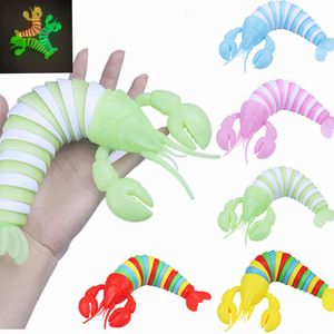 Luminous Fidget Slug Dekompresyjna impreza zabawka Favor Fidget Toys Hombster Sensory Toys Zwolnij stres zabawki dla dzieci prezenty urodzinowe