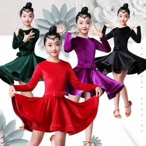 Scene Wear Children's Day Latin Dance Dress Kids Dresses For Girls Cha Rumba Samba Jive Vestidos Costume Ballrom Dancing