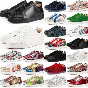 Hot Sale Designer Shoes Mens Shoes Red Bottoms Sneakers Loafers Black Red Spike Patent Leather Slip On Dress Wedding Flats Tripler Top 30