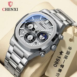 CHENXI 922 New Men's Watches Stainless Steel Strap Waterproof Sport Quartz Chronograph Military Wristwatches Reloj Hombre