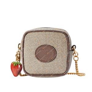 10A Ladies Fashion Designer Luxury Strawberry Chain Wallet Key Pouch Coin Purse Credit Card Holder TOP Mirror Quality