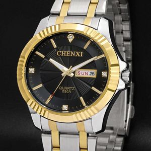 2018 CHENXI Gold Calendar Men Business Man Watch Golden Waterproof Fashion Casual Quartz Male Dress Clock Gift