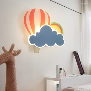 Lâmpada de parede bonito dos desenhos animados nuvens luz para corredor quarto cabeceira quarto das crianças luminárias internas escada simile arte estrela design arandelas