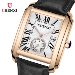 CHENXI Top Brand Mens Watches Leather Sport Waterproof Calendar Quartz Male Boy Gift Clock Relogio Masculino