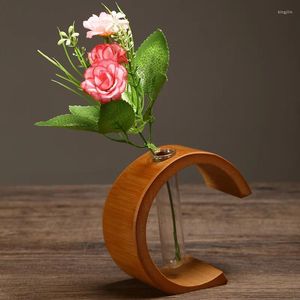 Vaser minimalism hem bambu vas hydroponic blomma växt kruka flaska kinesiska traditionella zen dekoration ornament