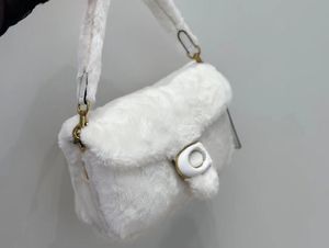 Zimowe puszyste designerskie torebki torby Tabby luksusowa bagietka jakość torba na ramię kobietę man torebki łańcuch krzyżowy cross body kopertowa torba sprzęgła