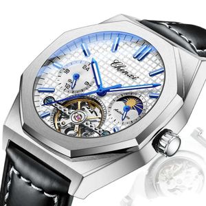 Chenxi Mechanical Watch Moon Faza Tourbillon zegarki Wodoodporne świetliste automatyczne zegarek na rękę Mężczyznę Relogio Masculino 2023