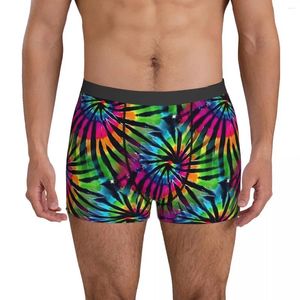 Cuecas tie dye pinwheels roupa interior impressão colorida sexy impressão macia shorts briefs para homem 3d bolsa grande tamanho boxer