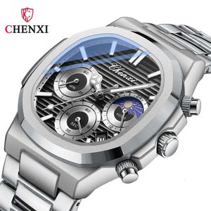 Chenxi 922男性向けの新しいビジネスウォッチクロノグラフ付きクォーツ腕時計洗練されたステンレス鋼光学雄の男性Clcok 2023
