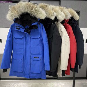 Куртки мужские дизайнерские зимние пуховики парка пальто с капюшоном из волчьих перьев на открытом воздухе ветрозащитные теплые гуси 69f5
