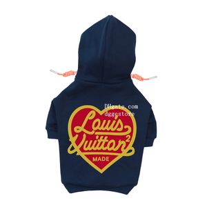 Designer-Hundekleidung für Hunde für kaltes Wetter, klassischer Hunde-Kapuzenpullover mit Buchstabendruck, Fleece-gefüttert, Herbst-Welpen-Sweatshirt, weicher, warmer Pullover, Wintermäntel für kleine Hunde 865