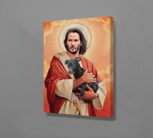 Modular Canvas Painting Meme Jesus Home Decoration Keanu Reeves Pictures Modern Pet Dog Printed Poster For Living Room Wall Art4816246