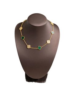 Модное высококачественное роскошное классическое ожерелье с клевером 4/4 листа, 18-каратное золото, ракушка из оникса, перламутр, свадебный подарок на день матери для женщин и девочек