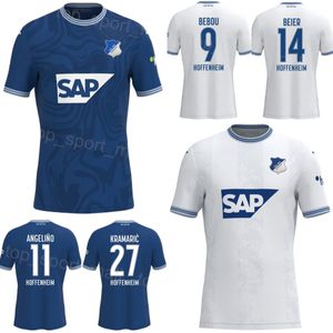 23/24 Club TSG Hoffenheim Futebol 27 Andrej Kramaric Jersey FC 14 Maximilian Beier 1 Oliver Baumann 6 Grischa Promel 29 Kevin Vogt 16 Anton Stach Kits de camisa de futebol