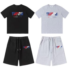 5A New Pure Cotton Trapstar Set Men's Sports Top 2 Piece Set Women's Y2k Embroidery letter Designer T-shirt and Shorts s-XL
