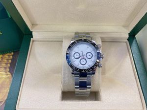 Z oryginalnym pudełkiem Sapphire ze stali nierdzewnej 116506 Zegarek męski 40 mm ceramiczny ramka panda wybieranie automatycznych męskich zegarków bez chronografu