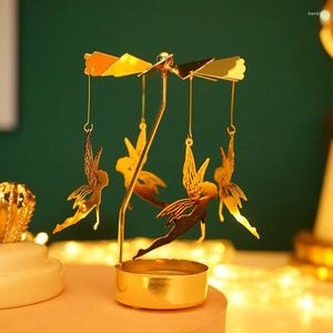 Titulares de vela girando suporte giratório luz de chá castiçal giratório para decoração de mesa de natal de casamento