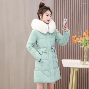 Women's Trench Coats Winter Jacket Women Parkas Cotton Padded Coat Autumn/winter Korean Version Thickened Warm Mid Length Big Fur Collar