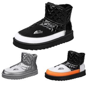 stivali da neve da uomo firmati Stivali da uomo con piattaforma inferiore piatta Scarpe calde da uomo nero bianco arancione Stivali invernali Scarpe da esterno