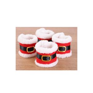 Santa Claus Red Serve Rings Holder Elf Cloth Tissue Boxes Party Banquet Dinner Table Christ Christmas Decoration Serviette Holder