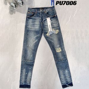 Designer Pur Brand American High Street rippade par svarta jeans denim byxor