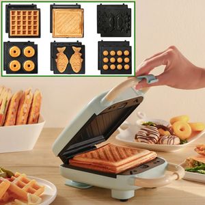 Other Kitchen Tools Electric Sand Maker Toaster Making Machine Breakfast Sandes Waffles Taiyaki Takoyaki Donuts Baking Pan Oven Molds 231021