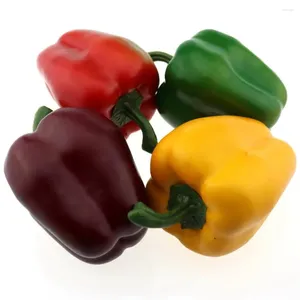 Decorative Flowers Gresorth 4pcs Artificial Lifelike Space Pepper Decoration Fake Vegetable Home Kitchen House Table Food Toy