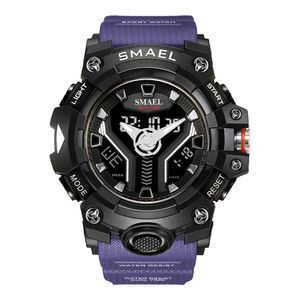 New SMAEL Sport Man Dual Time for Men Shock Resistant Led Light Watch Military 8075 Quality Mens Sports Watches