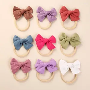 Acessórios de cabelo Crianças Bow Headdress Cute Baby Produto Kid Band Soft Linen Headband Ajustável 0-3 Anos Traceless