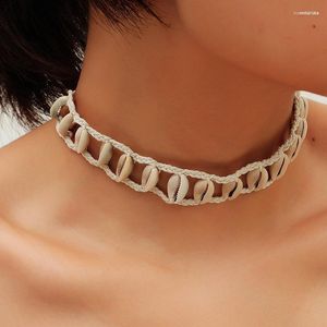 Chains GSOLD Handmade Collar Sea Shell Necklace For Girls Bohemian Jewelry Beach Braid Cowrie Beaded Women's Neck Summer