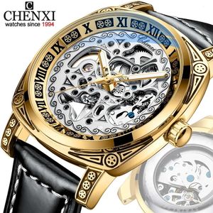 Chenxi 8825 Högkvalitativ klocka Män Fashion Automatisk mekanisk Tourbillon Clock Waterproof Quartz armbandsur