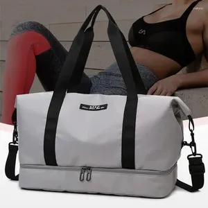 Sacos da noite Grande capacidade de viagem Duffle Bag com compartimento de sapatos portátil esportes ginásio fitness impermeável ombro semana durante a noite