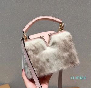 Noite bolsa de ombro capucines vison pele qualidade bolsas clássicas mulheres crossbody saco 2023 s designers sacos pele animal