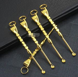 Latest Metal Dab Dabber Earpick With Ring Smoking Snuff Snorter Sniffer Powder Spoon Shovel Scoop Pipe Tool Straw Accessories